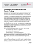 Hereditary Cancer and Multi-Gene (Panel) Testing