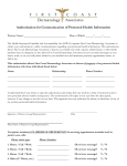 Authorization for Communication of PHI