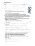 Human Genetics and Molecular Biology Review Packet