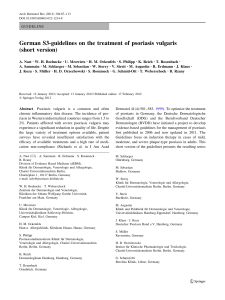 German S3-guidelines on the treatment of psoriasis vulgaris (short