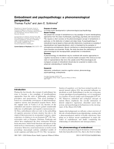 Embodiment and psychopathology: a