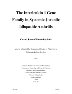 The interleukin 1 gene family in systemic juvenile