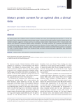 Dietary protein content for an optimal diet: a