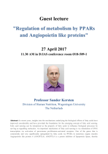 Regulation of metabolism by PPARs and Angiopoietin like proteins