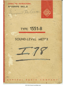 1551-B Sound Level Meter, Manual