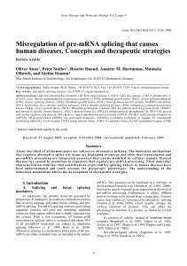 Misregulation of pre-mRNA splicing that causes human diseases