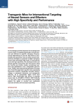 Transgenic Mice for Intersectional Targeting of Neural Sensors and
