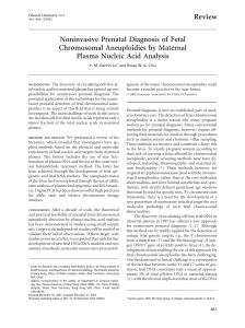 Noninvasive prenatal diagnosis of fetal chromosomal aneuploidies