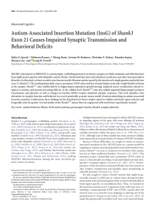 Autism-Associated Insertion Mutation (InsG) ofShank3 Exon 21