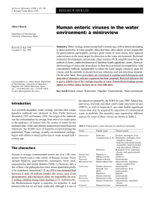 Human enteric viruses in the water environment: a