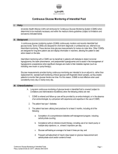 Continuous Glucose Monitoring of Interstitial Fluid