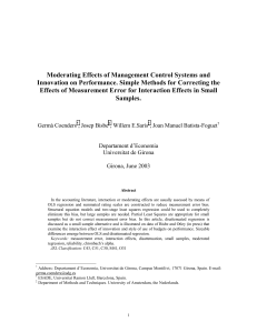 Moderating Effects of Management Control Systems and