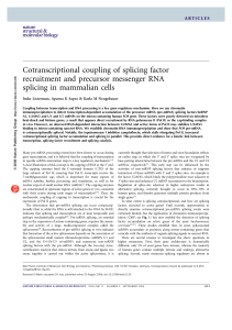 Cotranscriptional coupling of splicing factor recruitment and