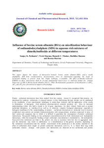 Influence of bovine serum albumin (BSA)