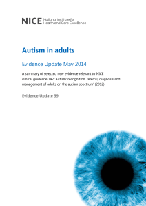 Autism in adults: Evidence Update May 2014