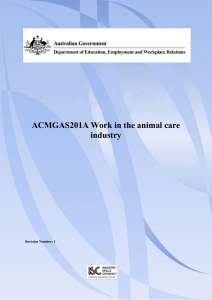ACMGAS201A Work in the animal care industry