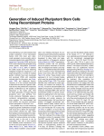 Generation of Induced Pluripotent Stem Cells Using Recombinant