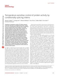 Temperature-sensitive control of protein activity by conditionally
