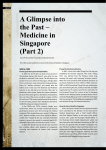 A Glimpse into the Past – Medicine in Singapore (Part 2)