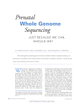 Prenatal Whole Genome Sequencing