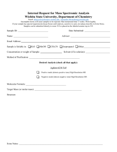 Request for Mass Spectrometric Analysis