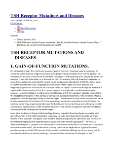 TSH Receptor Mutations and Diseases
