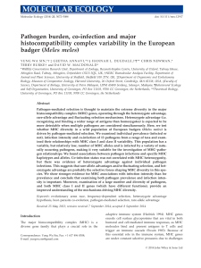 Pathogen burden, coinfection and major histocompatibility complex