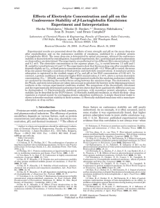 Effects of Electrolyte Concentration and pH on