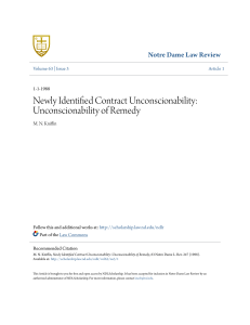 Newly Identified Contract Unconscionability