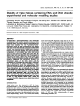 Stability of triple helices containing RNA and DNA strands