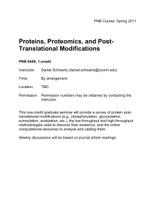 Proteins, Proteomics, and Post
