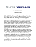 SILVER WHEATON CORP. 17,869,840 Common Shares DIVIDEND