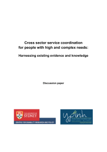 Cross sector service coordination for people with high and complex