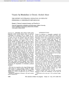 Vitamin B6 Metabolism in Chronic Alcohol Abuse