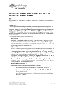 AOAC 2009.03 and Assurance GDSTD Salmonella Tq method