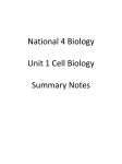 National 4 Biology Unit 1 Cell Biology Summary Notes