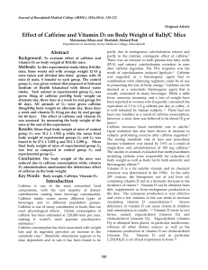 Effect of Caffeine and Vitamin D3 on Body Weight of Balb/C Mice