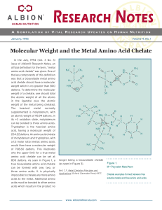 Molecular Weight and the Metal Amino Acid Chelate
