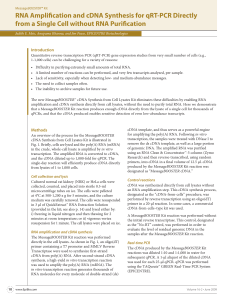 RNA Amplification and cDNA Synthesis for qRT