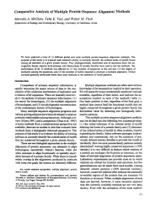 Comparative Analysis of ,Multiple Protein