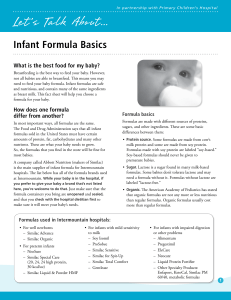 Infant Formula Basics - Intermountain Healthcare