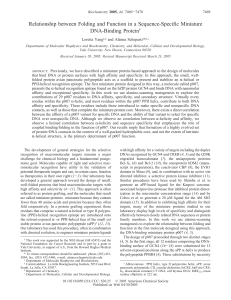 Relationship between Folding and Function in a Sequence