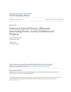 Pokeweed Antiviral Protein, a Ribosome Inactivating Protein: Activity