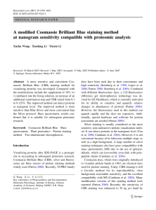 A modified Coomassie Brilliant Blue staining method at nanogram