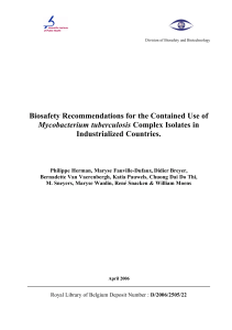 Biosafety Recommendations for the Contained Use of M.