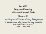 Rec 3530 Program Planning in Recreation and Parks