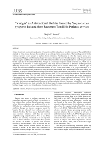 "Vinegar" as Anti-bacterial Biofilm formed by Streptococcus