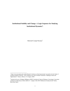 Institutional Stability and Change. A Logic Sequence for Studying