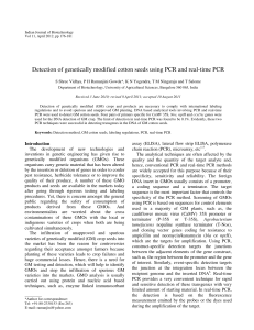 Detection of genetically modified cotton seeds using PCR