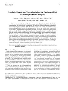 Amniotic Membrane Transplantation for Exuberant Bleb Following